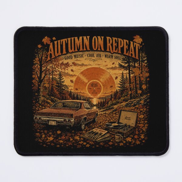 Item preview, Fall Vinyl Sunset - Vintage Rock Forest Art designed and sold by Nacho Average Designs.