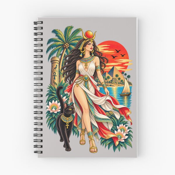 Item preview, Egyptian Goddess & Bastet Cat Vintage Nile Graphic designed and sold by Ghostwave Atelier.