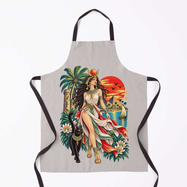 Item preview, Egyptian Goddess & Bastet Cat Vintage Nile Graphic designed and sold by Ghostwave Atelier.