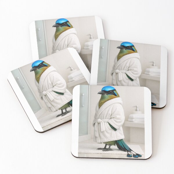 Item preview, Blue-Crowned Motmot Bathrobe designed and sold by Sillytoe.