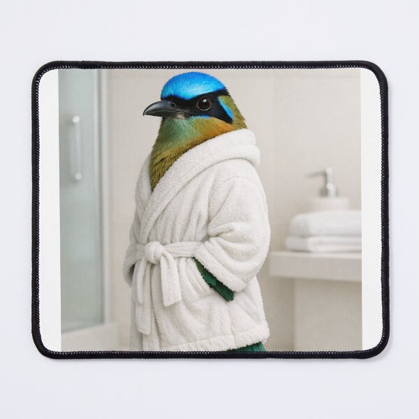 Item preview, Blue-Crowned Motmot Bathrobe designed and sold by Sillytoe.