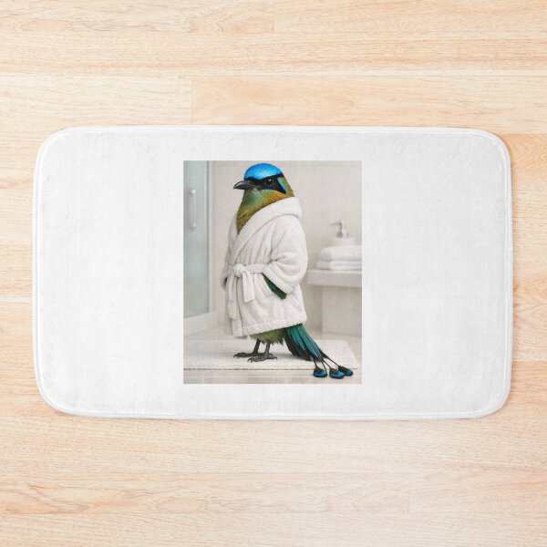 Item preview, Blue-Crowned Motmot Bathrobe designed and sold by Sillytoe.