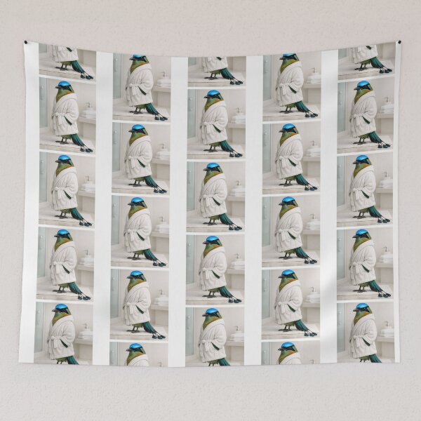 Item preview, Blue-Crowned Motmot Bathrobe designed and sold by Sillytoe.