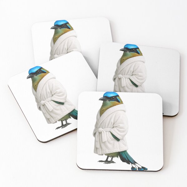 Item preview, Blue-Crowned Motmot Bathrobe designed and sold by Sillytoe.