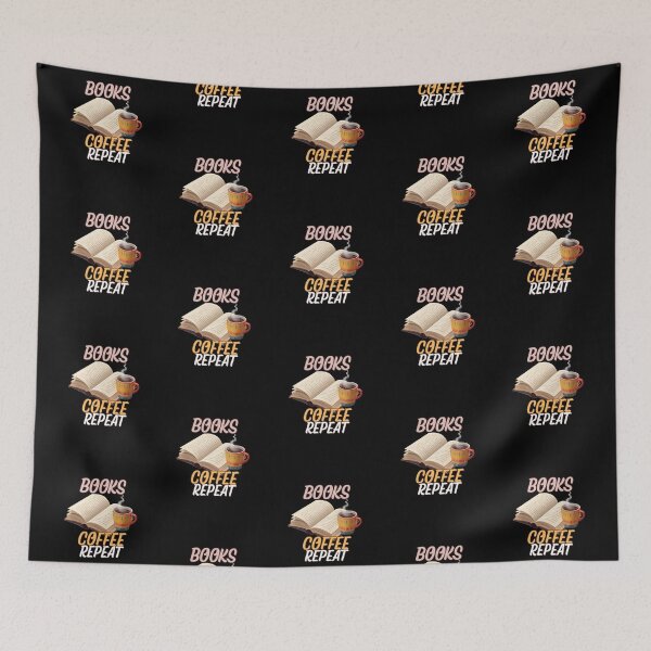 Item preview, Books Coffee Repeat – Cozy Coffee and Book Lover designed and sold by Bawek85Designs.