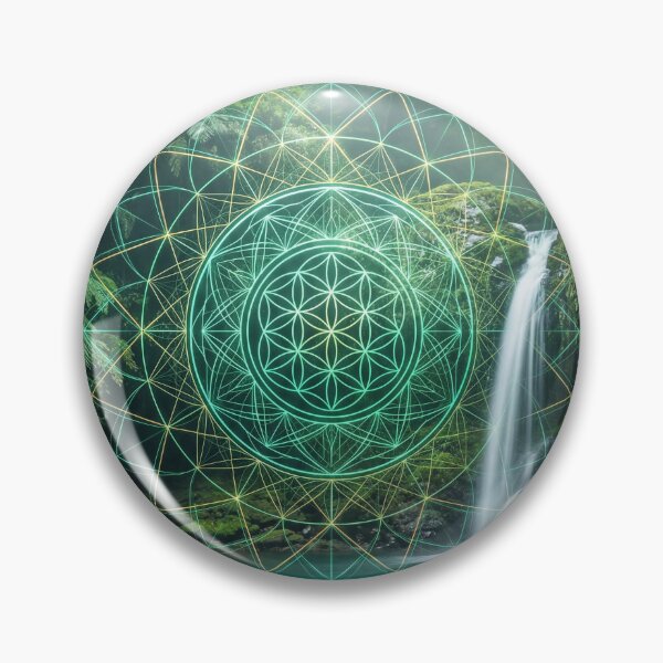 Item preview, Glowing Green Sacred Geometry Rainforest Waterfall | Monkeybusiness designed and sold by monkeybusiness.pt.