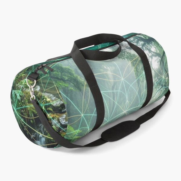 Item preview, Glowing Green Sacred Geometry Rainforest Waterfall | Monkeybusiness designed and sold by monkeybusiness.pt.