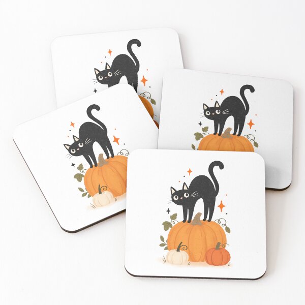 Item preview, Cute black cat on top of pumpkin patch designed and sold by OHBOY! Handmade.