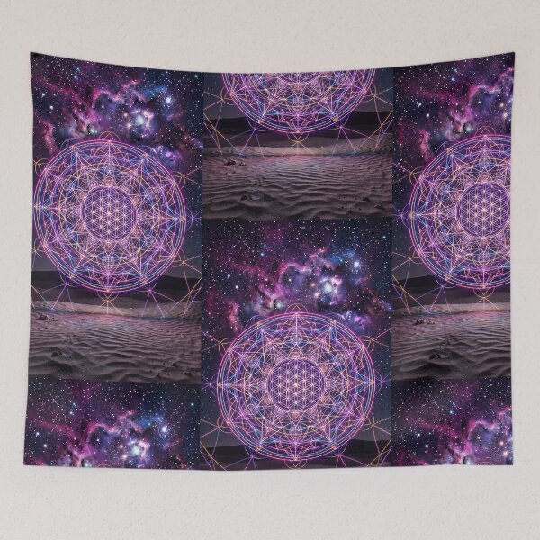 Item preview, Glowing Neon Sacred Geometry Cosmic Desert Night | Monkeybusiness designed and sold by monkeybusiness.pt.