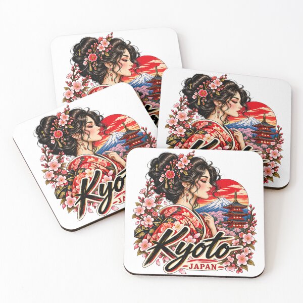 Item preview, Kyoto Japan Kimono Blossom Vintage Travel Graphic designed and sold by Ghostwave Atelier.