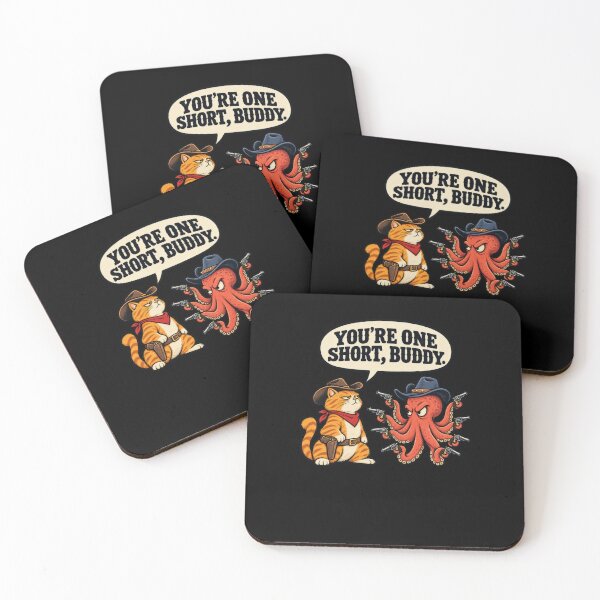 Item preview, Funny You're One Short, Buddy Cat Octopus 9 Lives Western Joke Art designed and sold by elderberry.