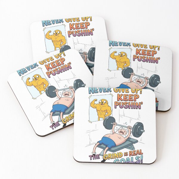Item preview, Never Give Up Gym Workout Motivational Illustration designed and sold by FreakToons.