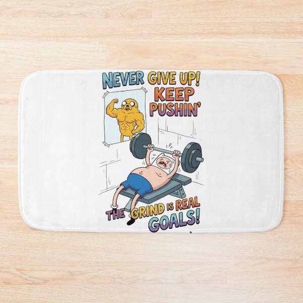 Item preview, Never Give Up Gym Workout Motivational Illustration designed and sold by FreakToons.
