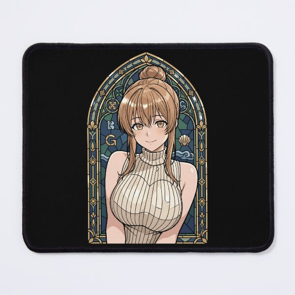 Item preview, Aina Yoshiwara Grand Blue Seashell Stained Glass Anime Girl Portrait designed and sold by mildaclairmo.