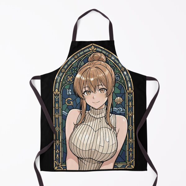 Item preview, Aina Yoshiwara Grand Blue Seashell Stained Glass Anime Girl Portrait designed and sold by mildaclairmo.