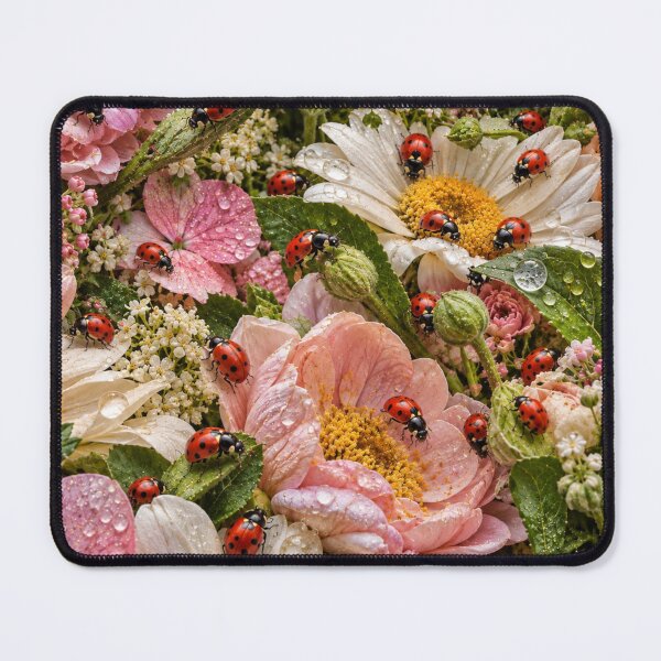 Item preview, Ladybug Flower Garden – Floral Macro Photography designed and sold by GSizzle1.