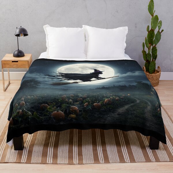 Item preview, Flying Black Cat Witch Under a Full Moon designed and sold by AfresStudio.