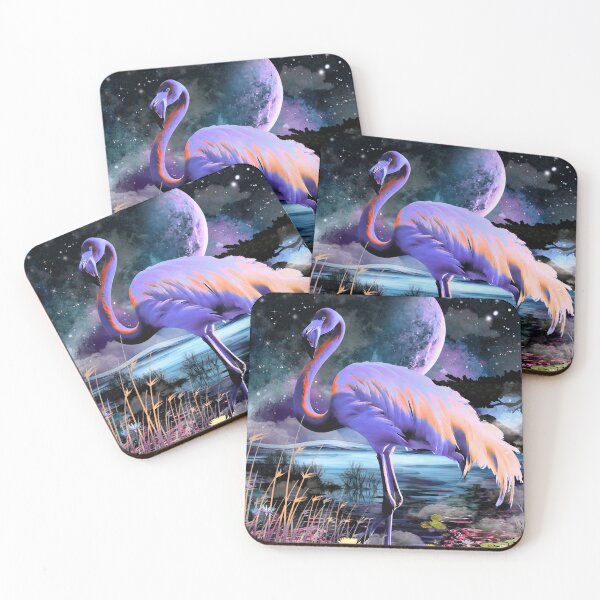 Item preview, Cosmic Flamingo Magic Moon Water Lily Poster designed and sold by AXENT Designs.