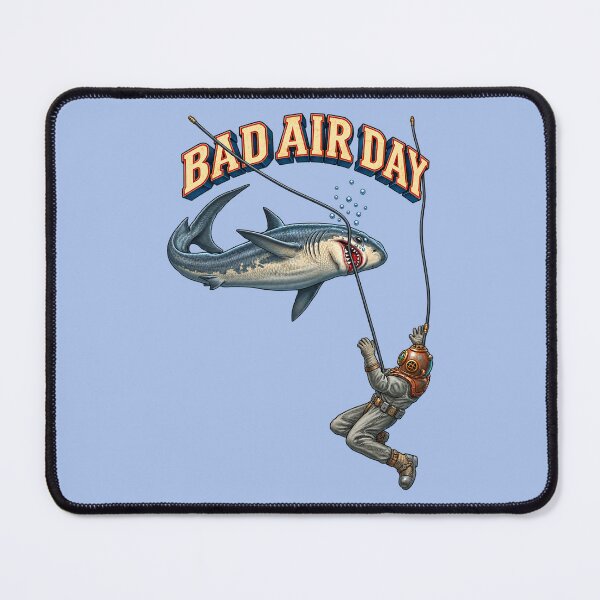 Item preview, Vintage Diver with a Diving Helmet and a Great White Shark URM designed and sold by urmaddad.