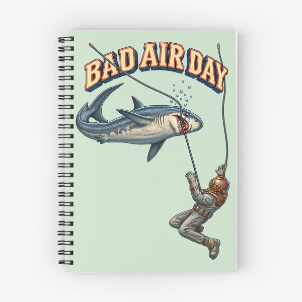 Item preview, Vintage Diver with a Diving Helmet and a Great White Shark URM designed and sold by urmaddad.