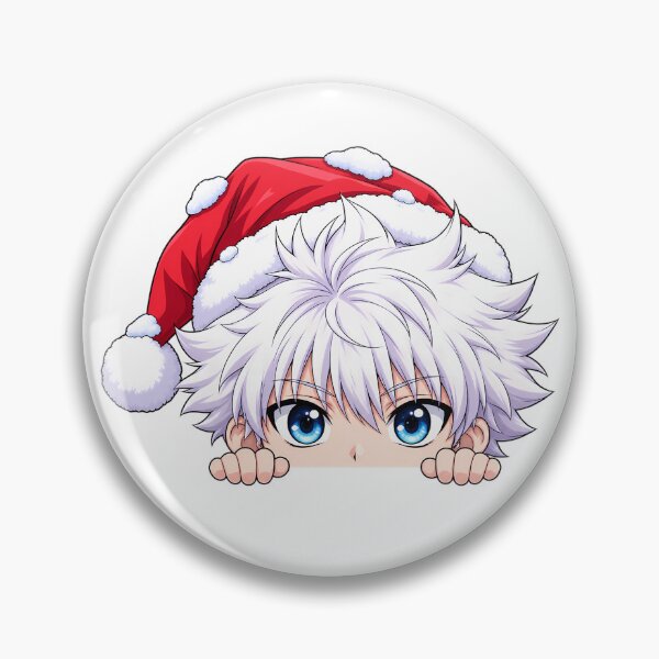 Item preview, Killua Zoldyck Christmas Peeking Santa designed and sold by mildaclairmo.