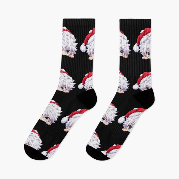 Item preview, Killua Zoldyck Christmas Peeking Santa designed and sold by mildaclairmo.