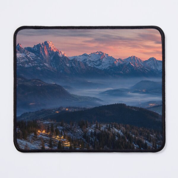 Item preview, French Alps Twilight Mountain Village Wall Art Canvas Print designed and sold by ShieldRockPrints.