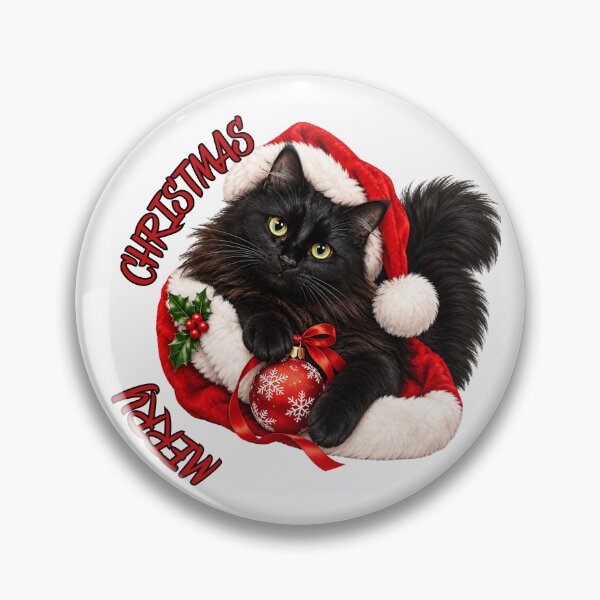 Item preview, Merry Christmas with Floof Black Cat designed and sold by lumar23.