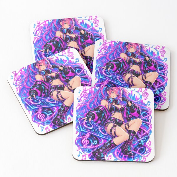 Item preview, Neon Rhythm: Cyberpunk Anime DJ Girl designed and sold by Kubbykat.