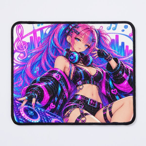 Item preview, Neon Rhythm: Cyberpunk Anime DJ Girl designed and sold by Kubbykat.