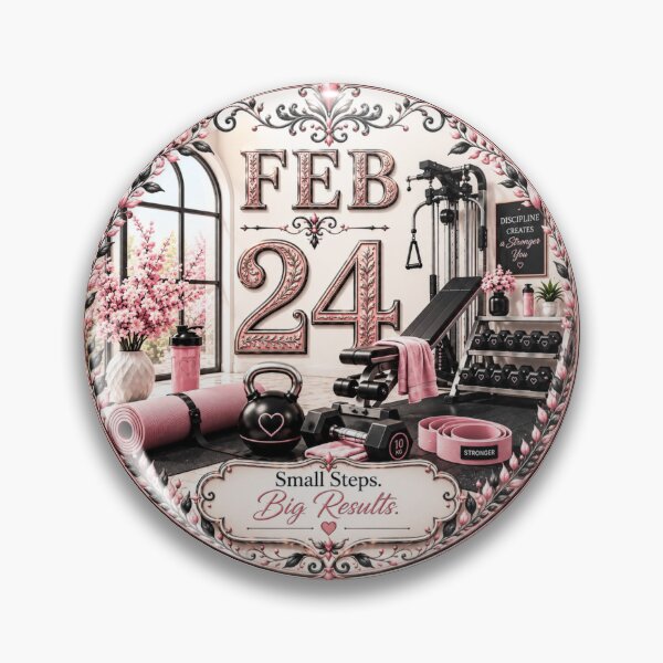 Item preview, February 24 Fitness Birthday Motivation Design designed and sold by LunaMoments.