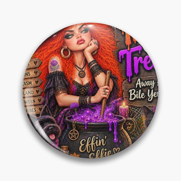 Item preview, Effin’ Effie – Trick or Treat? Away An’ Bile Yer Heed designed and sold by Thistleinkart.