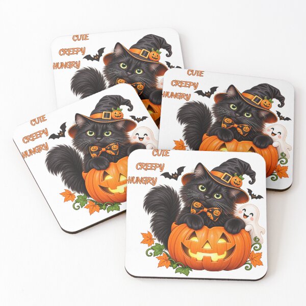 Item preview, Cute Creepy Halloween Floof Black Cat designed and sold by lumar23.