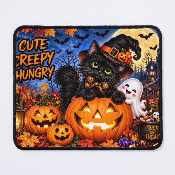 Item preview, Cute Creepy Halloween Floof Black Cat designed and sold by lumar23.
