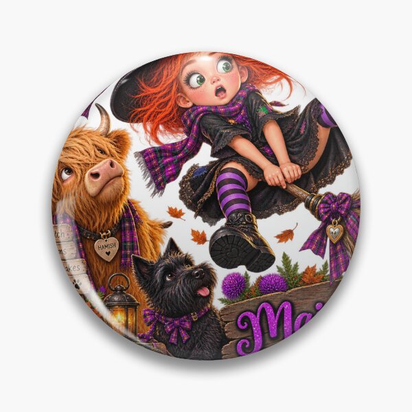 Item preview, Maisie – Wee Witch in Training | Funny Scottish Witch designed and sold by Thistleinkart.