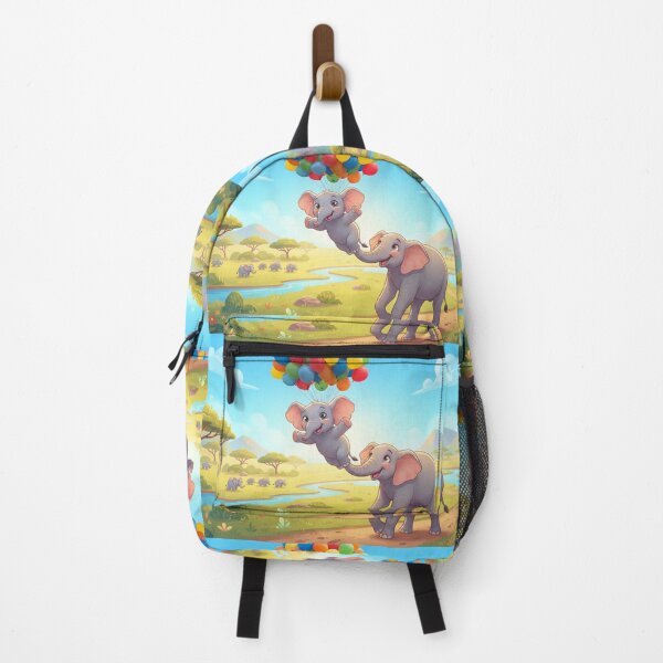 Item preview, Cute Elephants Flying with Balloons in Savanna designed and sold by AfresStudio.
