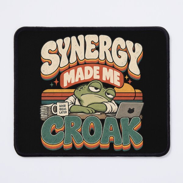 Item preview, Synergy Made Me Croak – Retro Corporate Frog designed and sold by annasarar.
