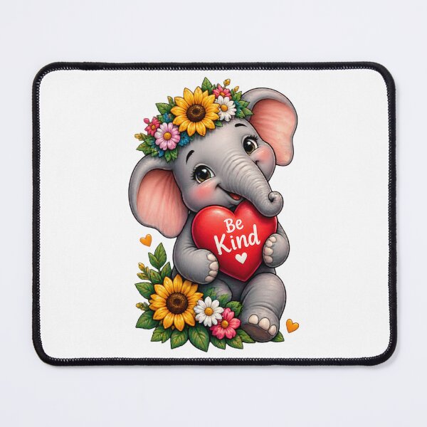 Item preview, Cute Baby Elephant Be Kind Heart Floral Crown designed and sold by BellabdO.