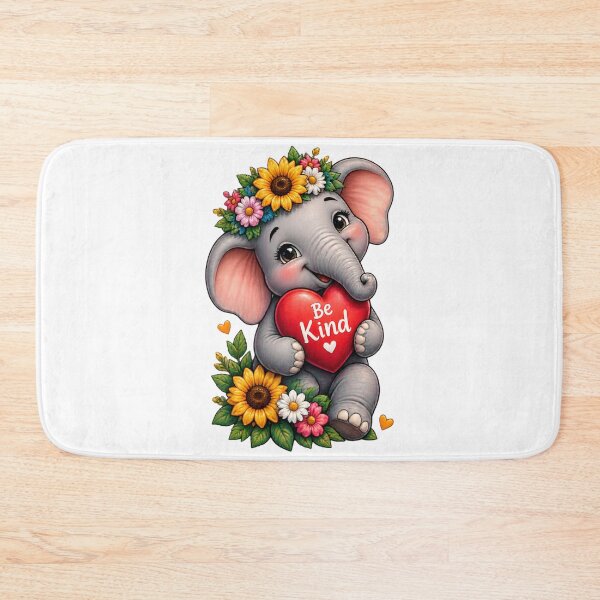 Item preview, Cute Baby Elephant Be Kind Heart Floral Crown designed and sold by BellabdO.
