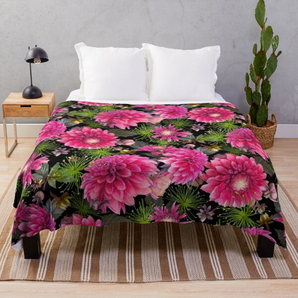 Item preview, Dahlias and Papyrus on Black designed and sold by Art in My Loft.