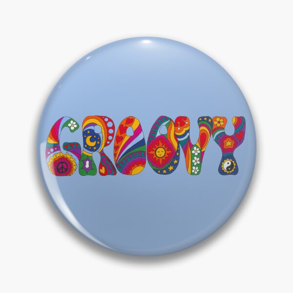 Item preview, Rainbow Love Word Art – Blue Retro Hippie 70s Design designed and sold by Kellie Espie Art.