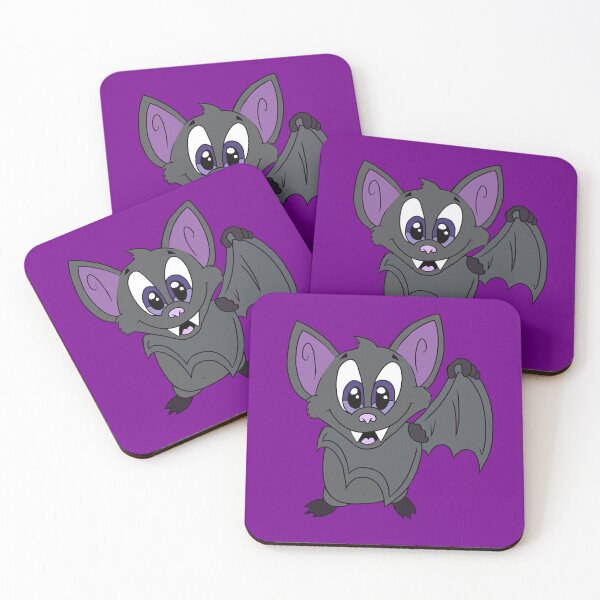 Item preview, Cute Kawaii Bat with Big Purple Eyes - Adorable spooky Cozy Critter Cartoon designed and sold by CozyCritters8.