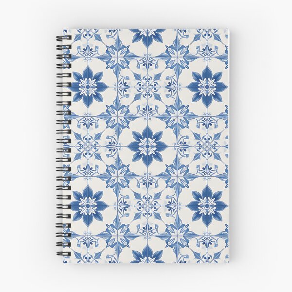 Item preview, Blue and White Azulejo Tile Pattern – Vintage Floral Mediterranean Ceramic Design designed and sold by HappyOops.