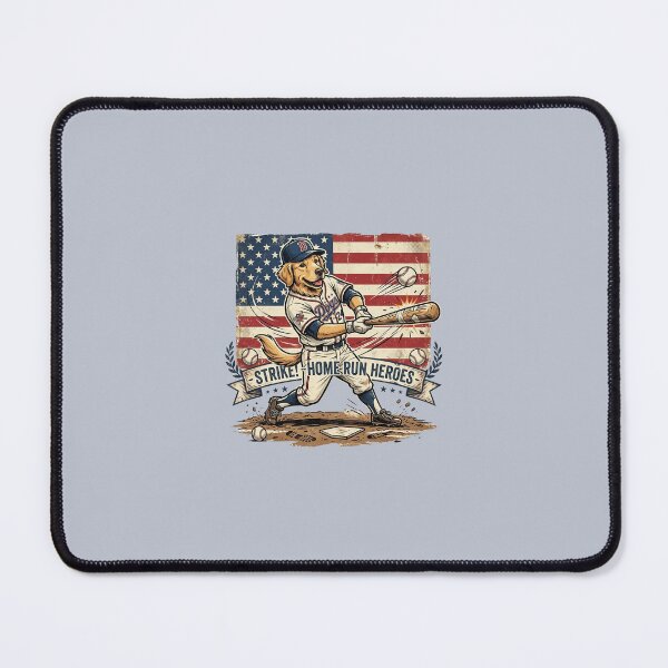 Item preview, Retro Baseball Dog: Vintage-Style USA Pride designed and sold by FootprintofLove.