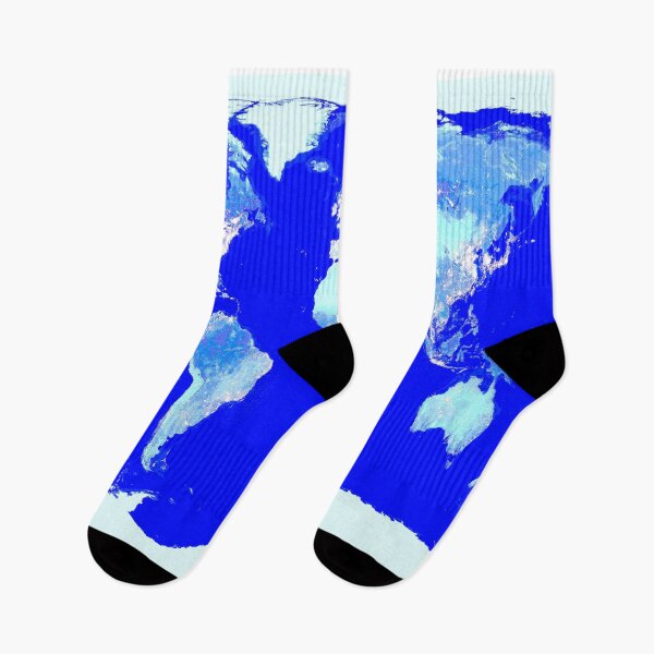 Item preview, Cobalt Royal Blue and Mint World Map NASA Satellite Space Design designed and sold by 2sweetsDesign.