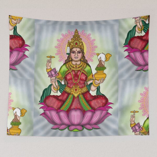 Item preview, Goddess Lakshmi Digital Drawing | Hindu Goddess of Wealth and Prosperity designed and sold by Harshit_Digital_Arts.