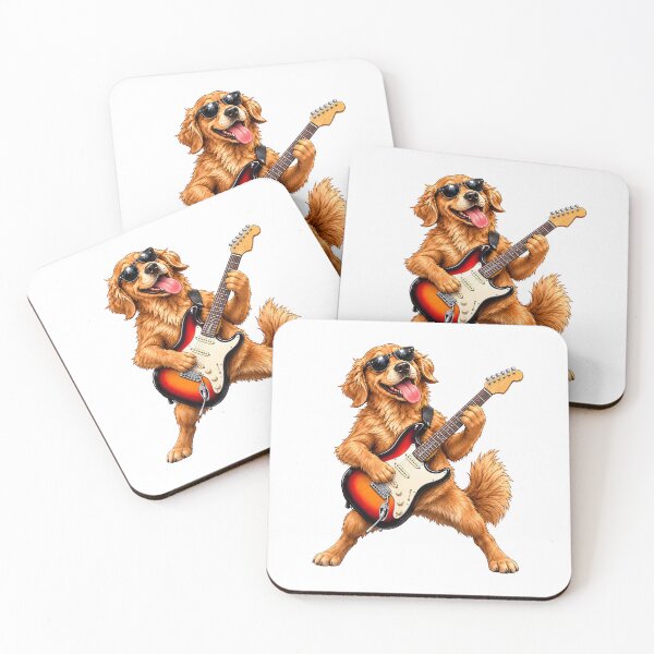 Item preview, Golden Retriever Dog Rocking Electric Guitar Funny Dog designed and sold by BellabdO.