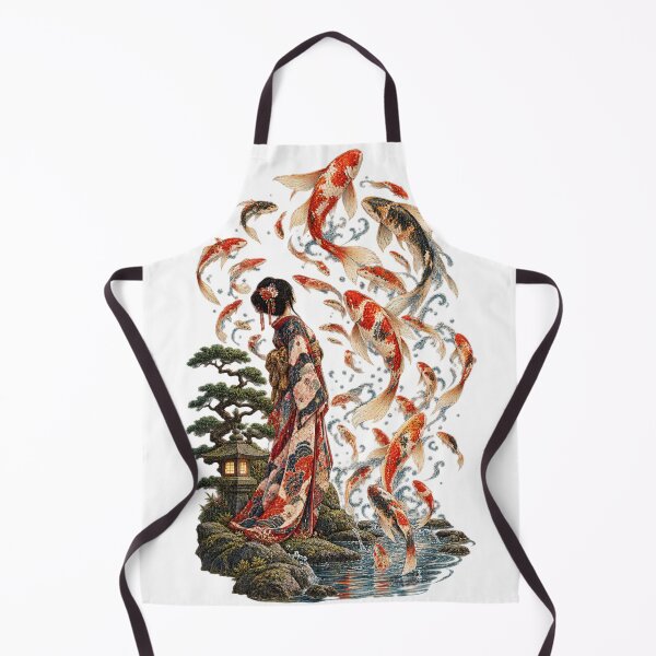 Item preview, Koi Spirit of the Enchanted Lake – Japanese Kimono & Floating Koi Art designed and sold by Substance_life.