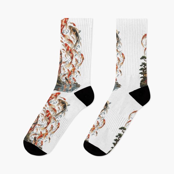 Item preview, Koi Spirit of the Enchanted Lake – Japanese Kimono & Floating Koi Art designed and sold by Substance_life.