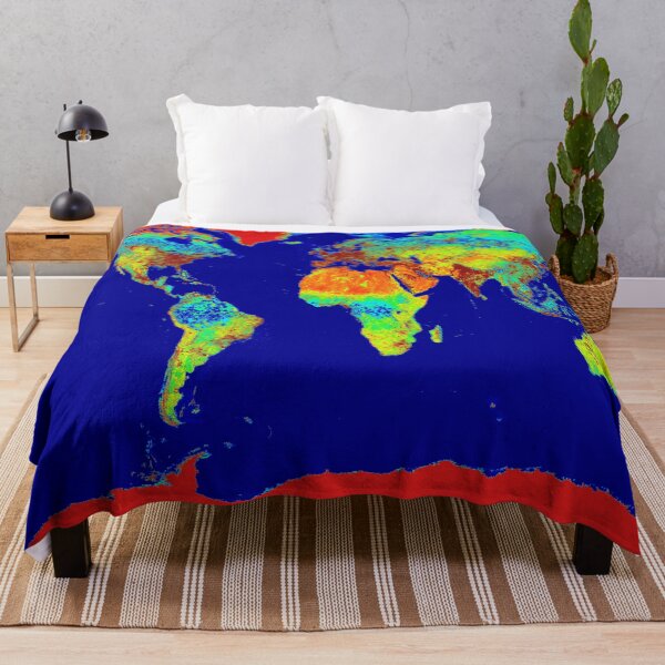 Item preview, Psychedelic Rainbow World Map NASA Satellite Thermal Graphic designed and sold by 2sweetsDesign.